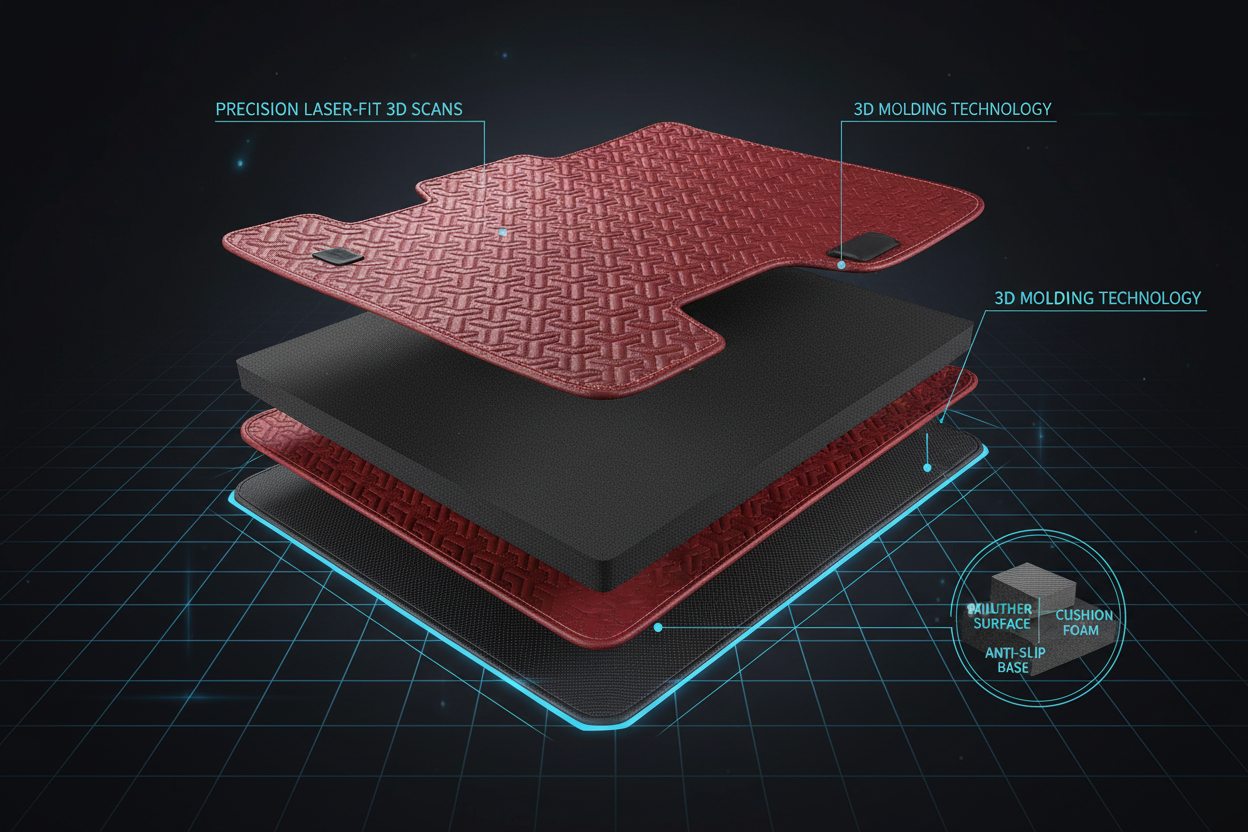 3D Tech Car Floor Mat Detail Banner