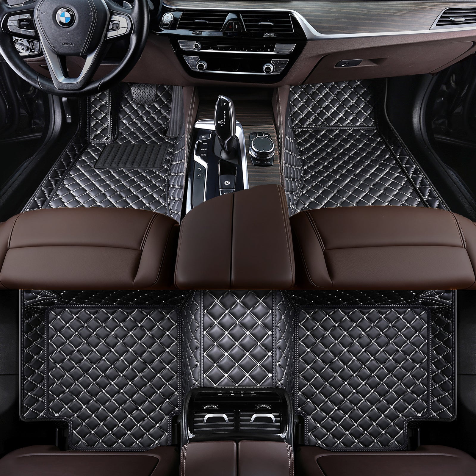 Custom Luxury Car Floor Mats Vehicle Liner Luxury Diamond Stitching