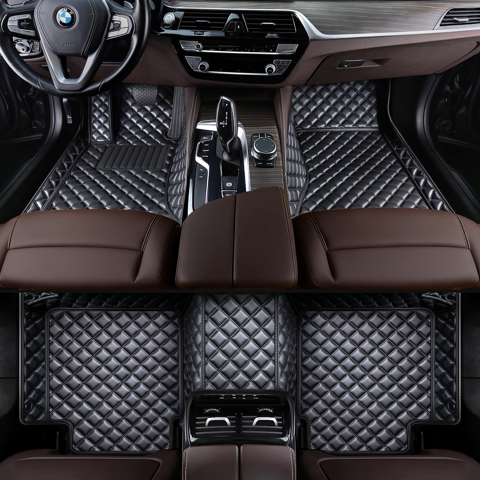 Custom Luxury Car Floor Mats Vehicle Liner Luxury Diamond Stitching