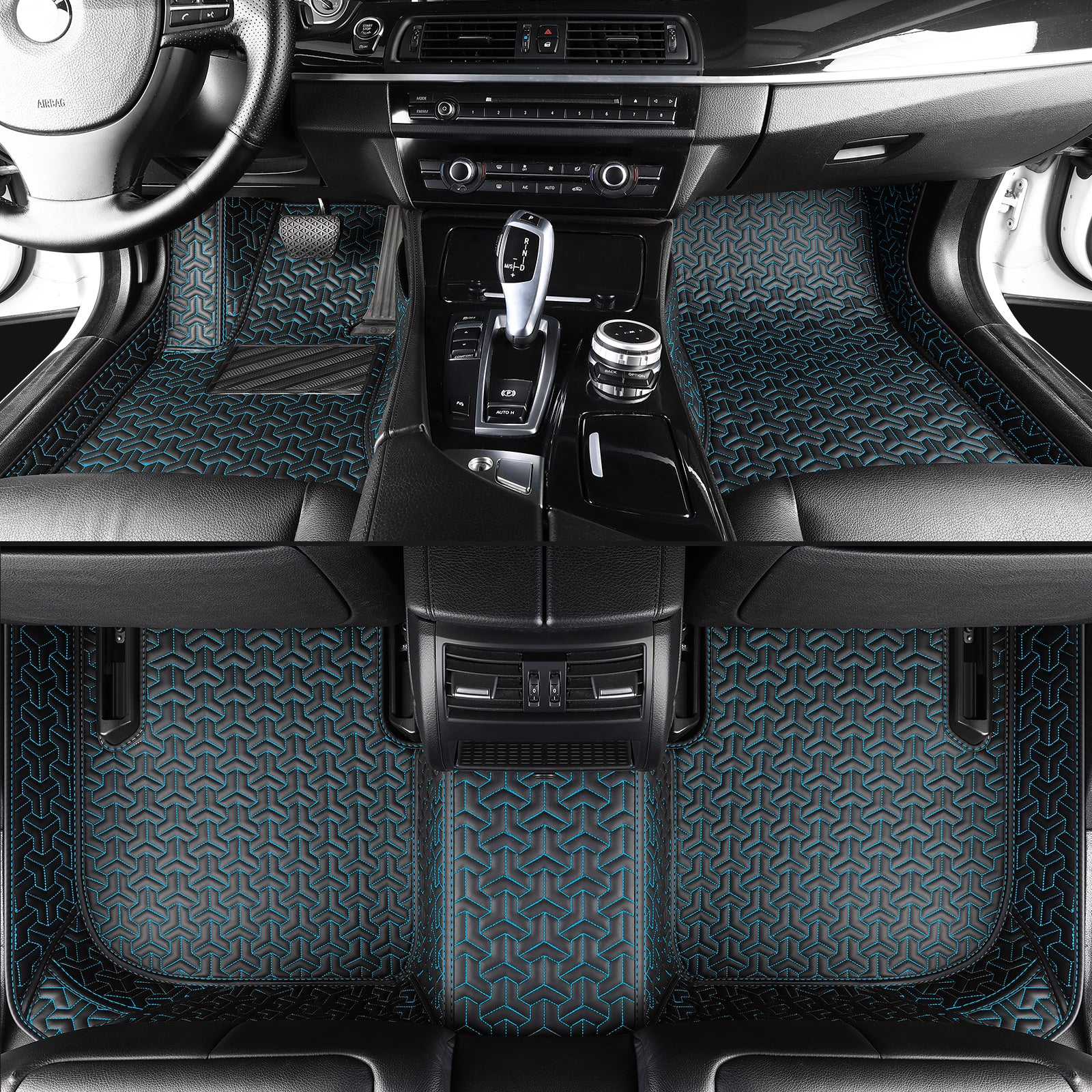 Carmatstech Custom Fit Car Floor Mats – Y-Pattern Texture | Waterproof Leather Liners for Full Vehicle Coverage