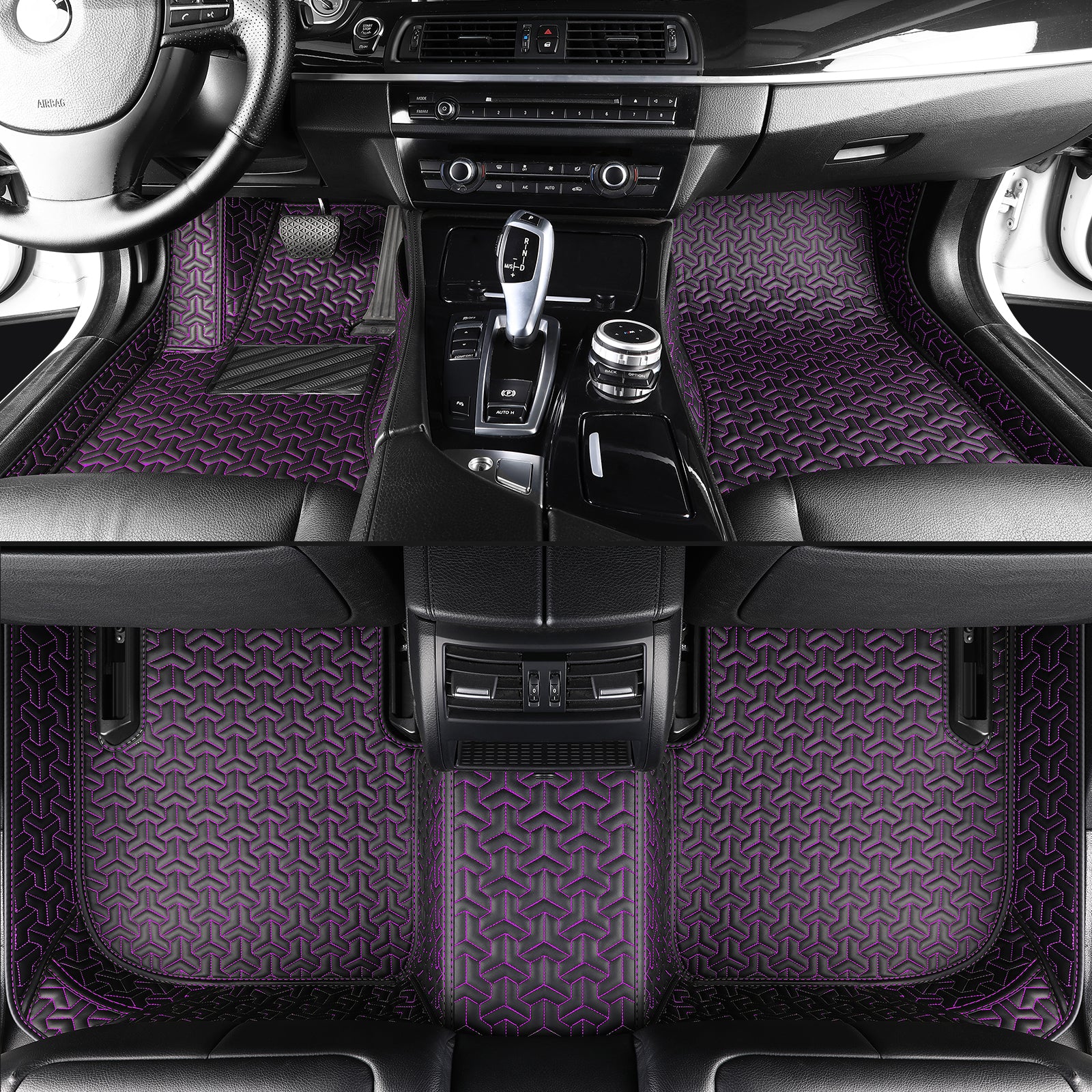 Carmatstech Custom Fit Car Floor Mats – Y-Pattern Texture | Waterproof Leather Liners for Full Vehicle Coverage
