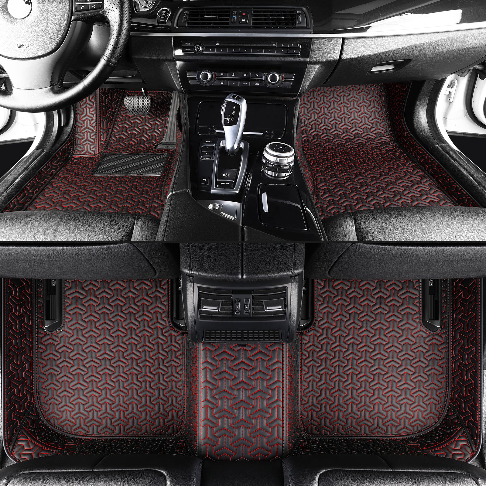 Carmatstech Custom Fit Car Floor Mats – Y-Pattern Texture | Waterproof Leather Liners for Full Vehicle Coverage
