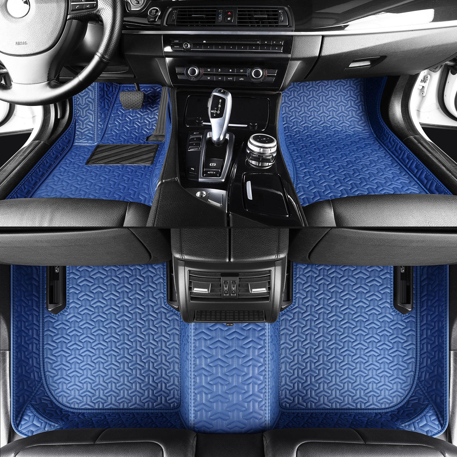 Carmatstech Custom Fit Car Floor Mats – Y-Pattern Texture | Waterproof Leather Liners for Full Vehicle Coverage