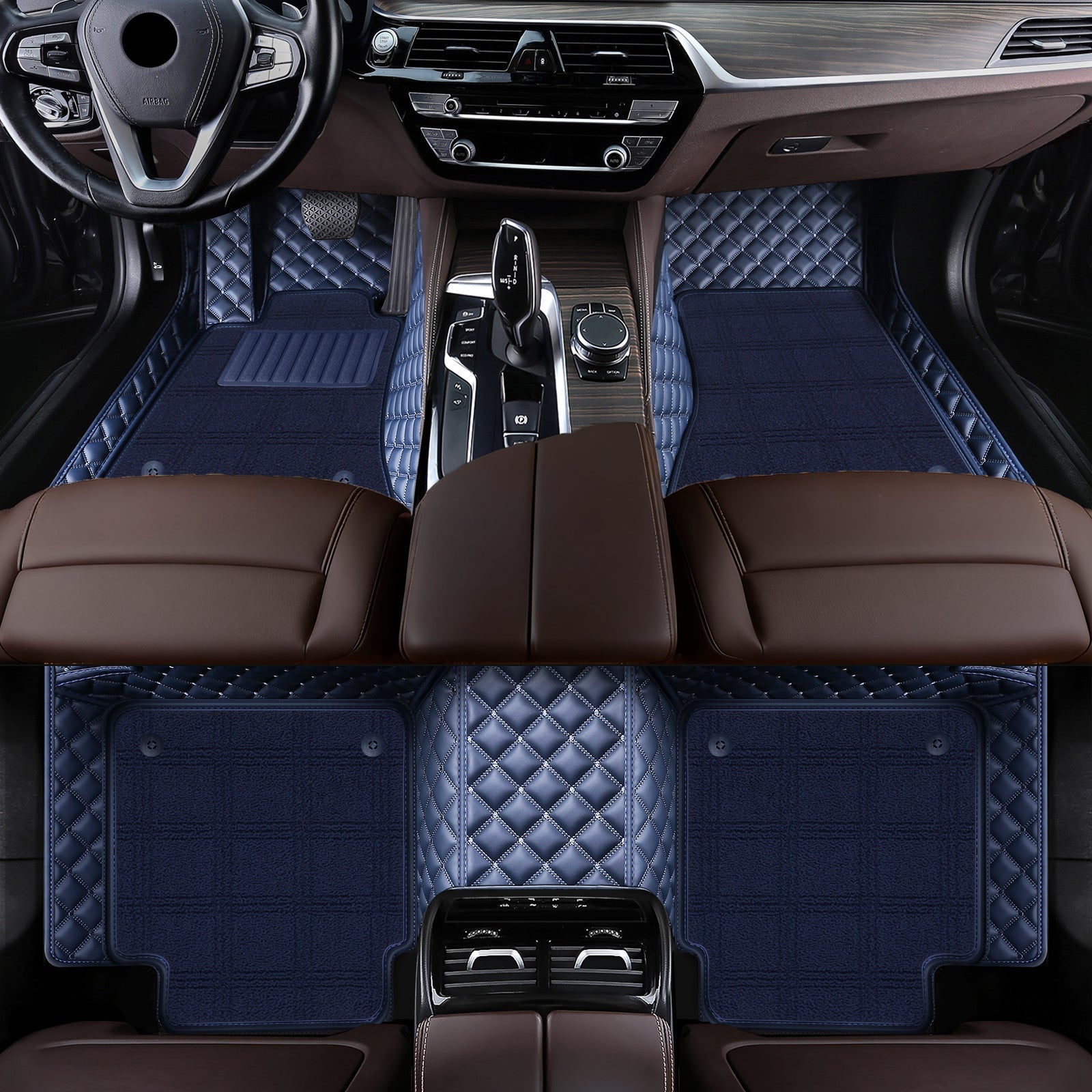 Carmatstech Luxury Custom Fit Car Floor Mats – Full Coverage Leather Liners with Premium Carpet Inserts, Waterproof & Stylish Interior Protection