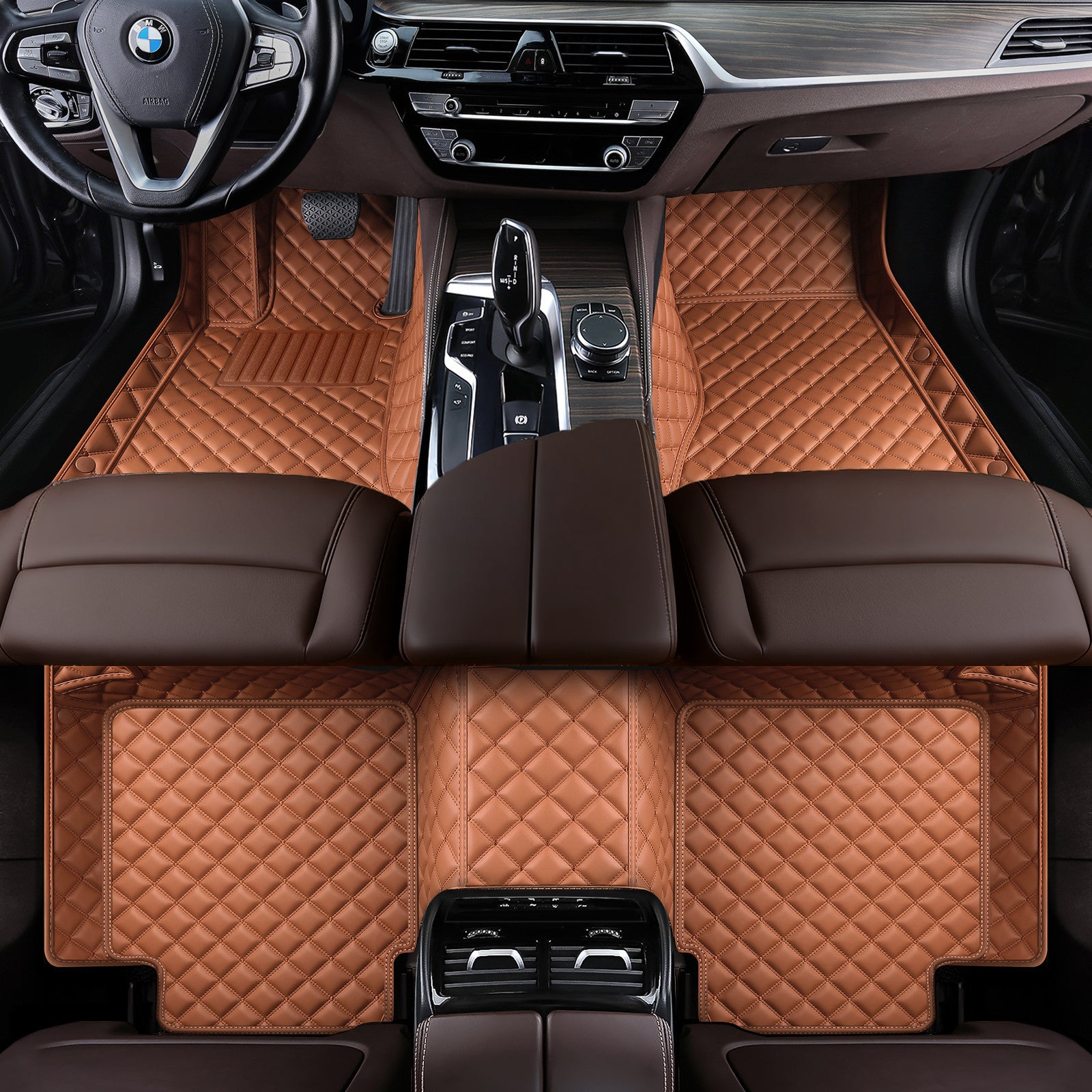 Custom Luxury Car Floor Mats Vehicle Liner Luxury Diamond Stitching