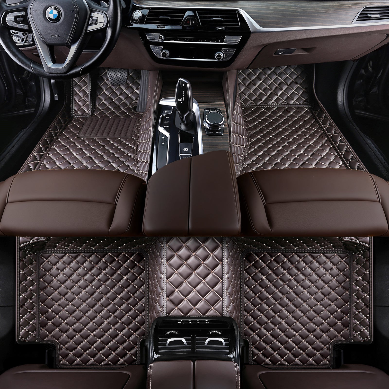 Custom Luxury Car Floor Mats Vehicle Liner Luxury Diamond Stitching