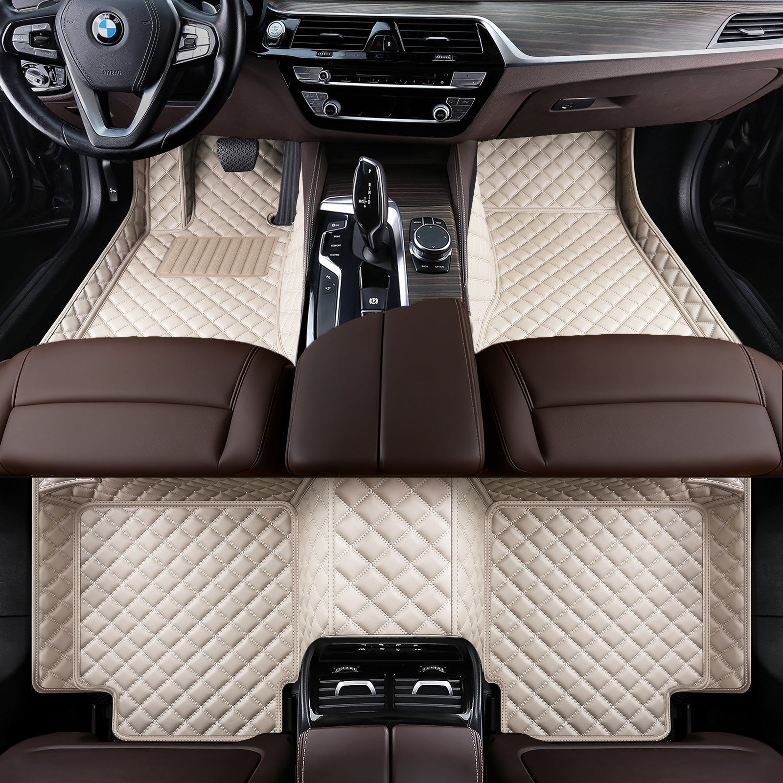 Custom Luxury Car Floor Mats Vehicle Liner Luxury Diamond Stitching