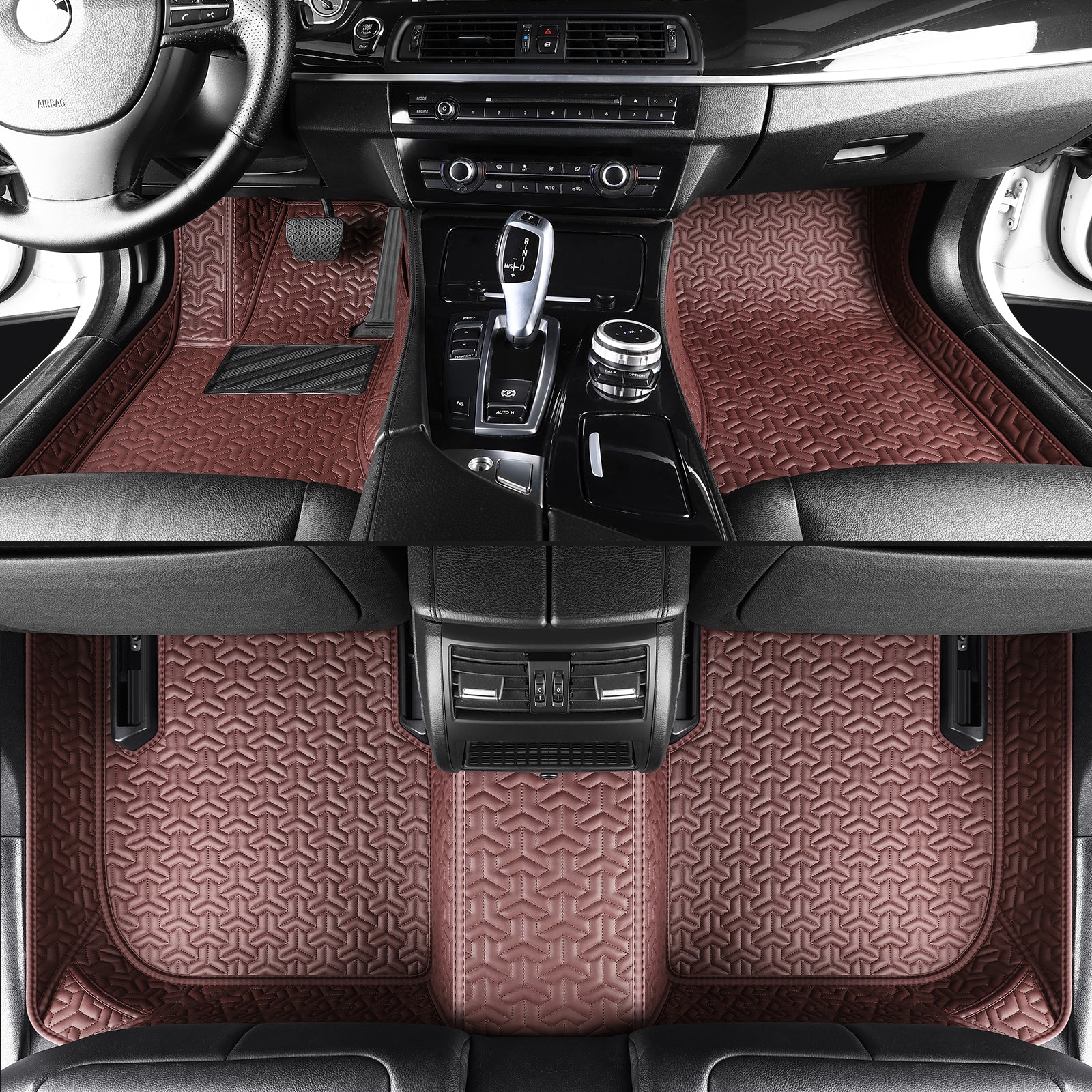 Carmatstech Custom Fit Car Floor Mats – Y-Pattern Texture | Waterproof Leather Liners for Full Vehicle Coverage