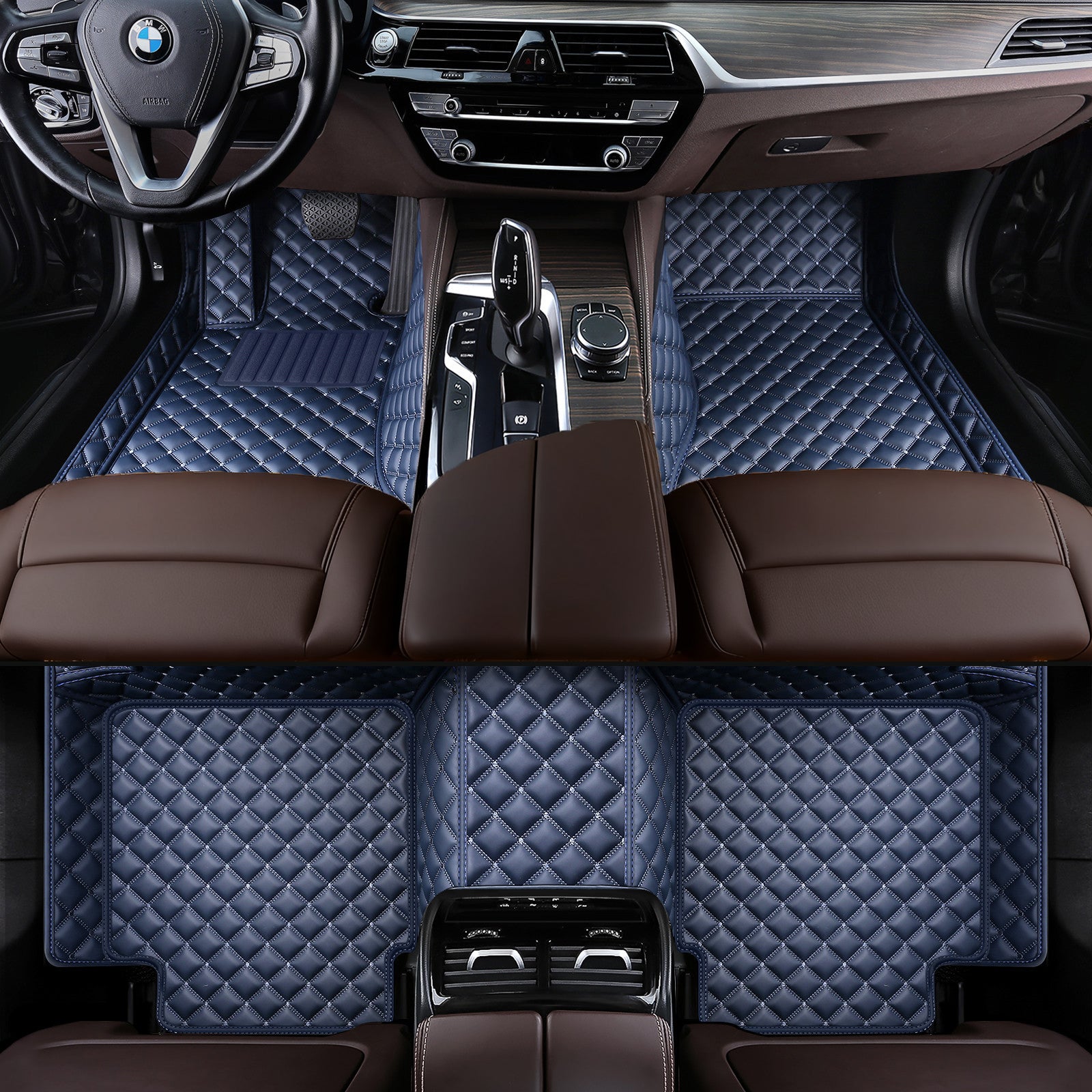 Custom Luxury Car Floor Mats Vehicle Liner Luxury Diamond Stitching