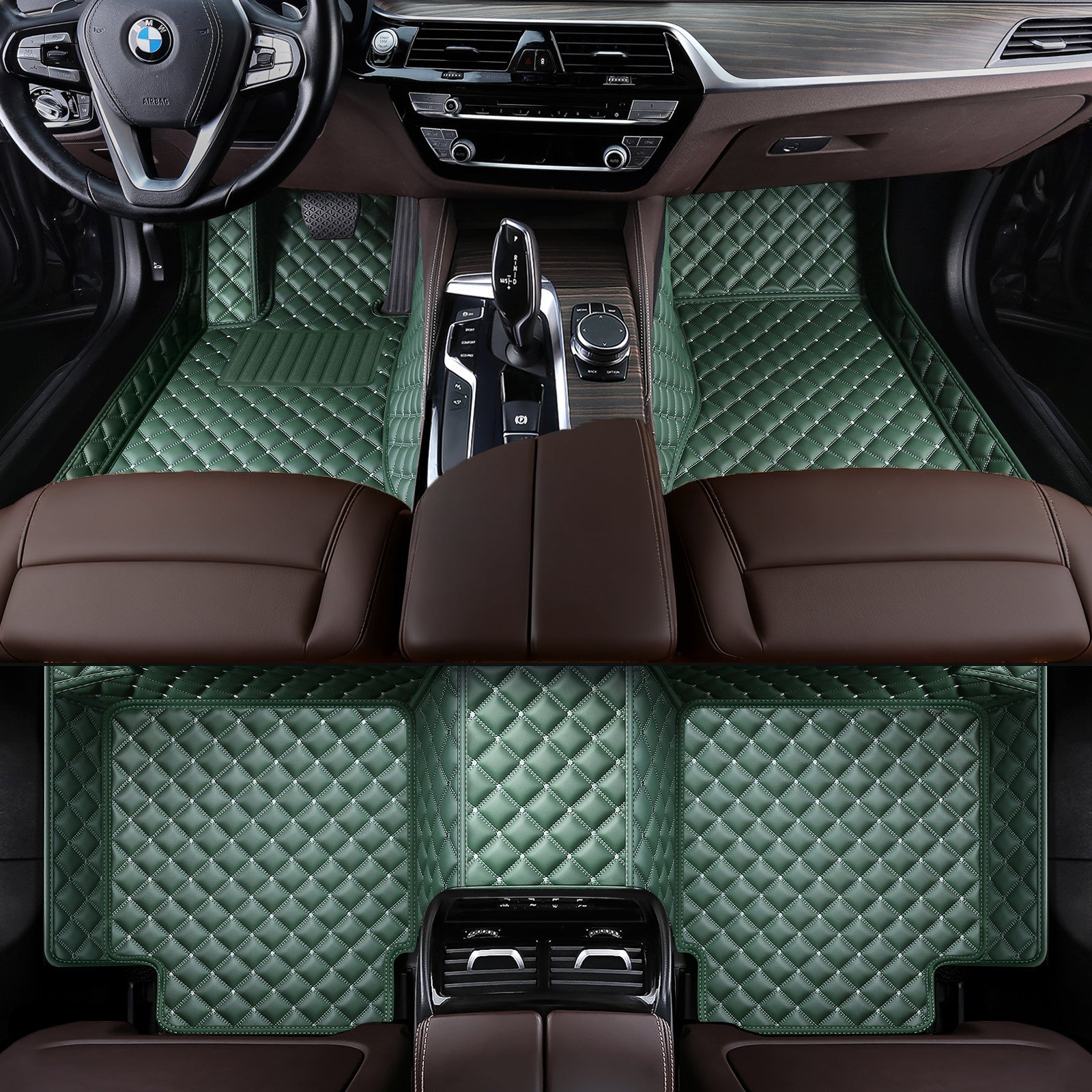 Custom Luxury Car Floor Mats Vehicle Liner Luxury Diamond Stitching