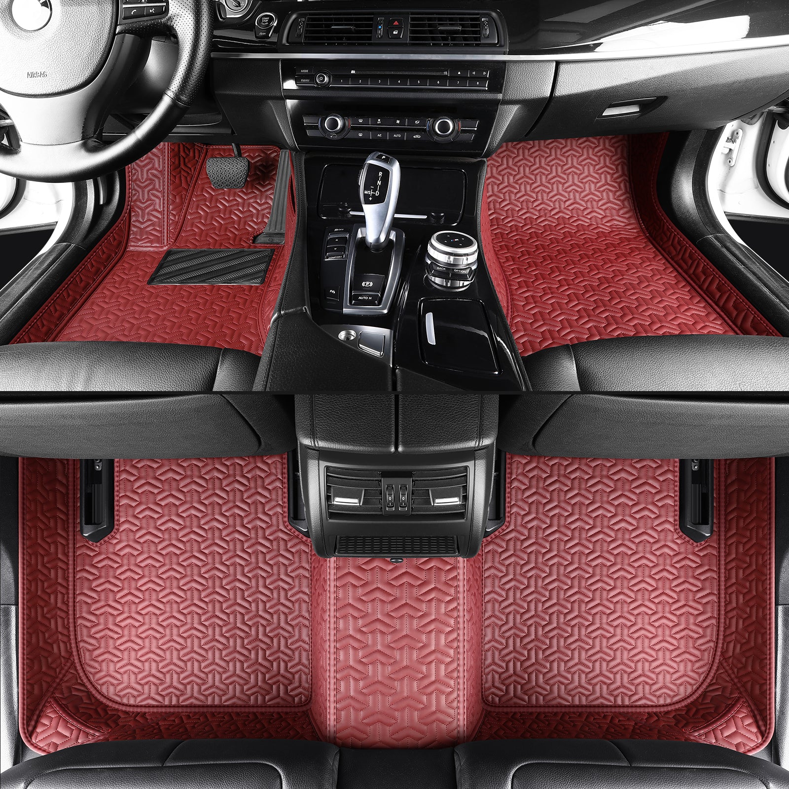 Carmatstech Custom Fit Car Floor Mats – Y-Pattern Texture | Waterproof Leather Liners for Full Vehicle Coverage