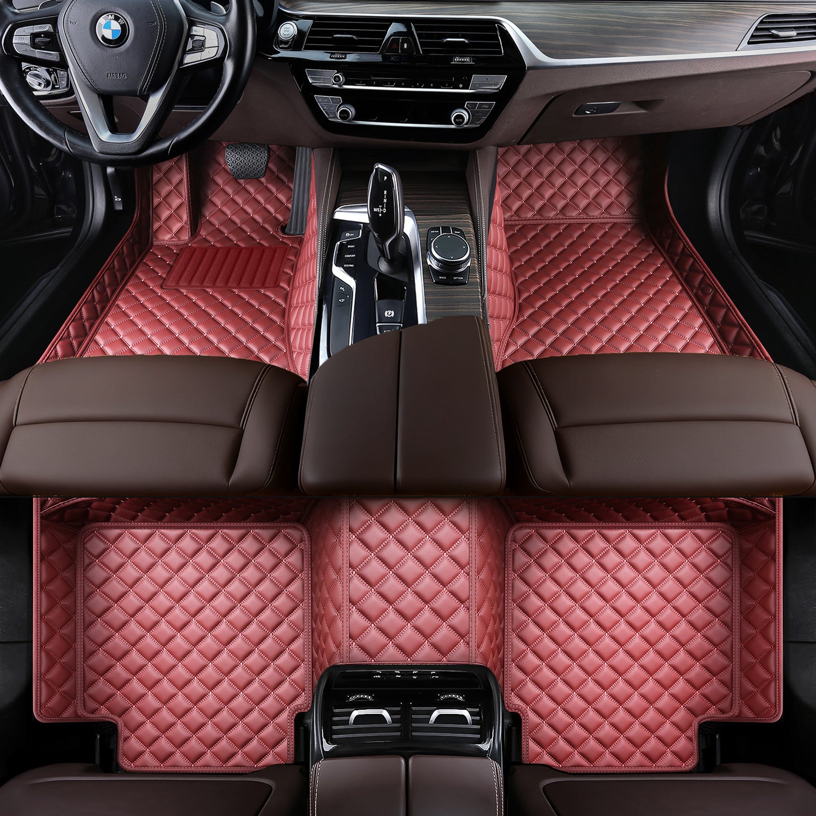 Custom Luxury Car Floor Mats Vehicle Liner Luxury Diamond Stitching